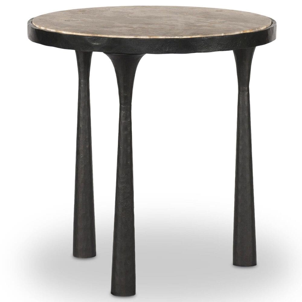 Four Hands Billings End Table in Fossil Marble, , large