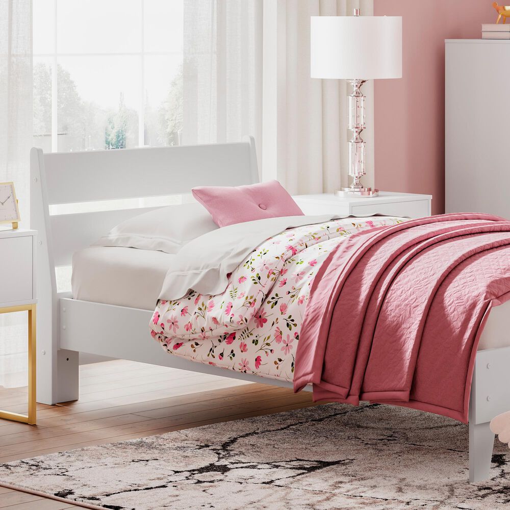 Ashley Socalle Twin Platform Bed in Matte White, , large