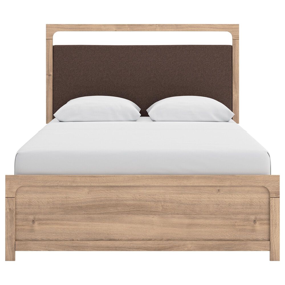 Ashley Kinlanni Queen Upholstered Platform Bed in Tan, , large