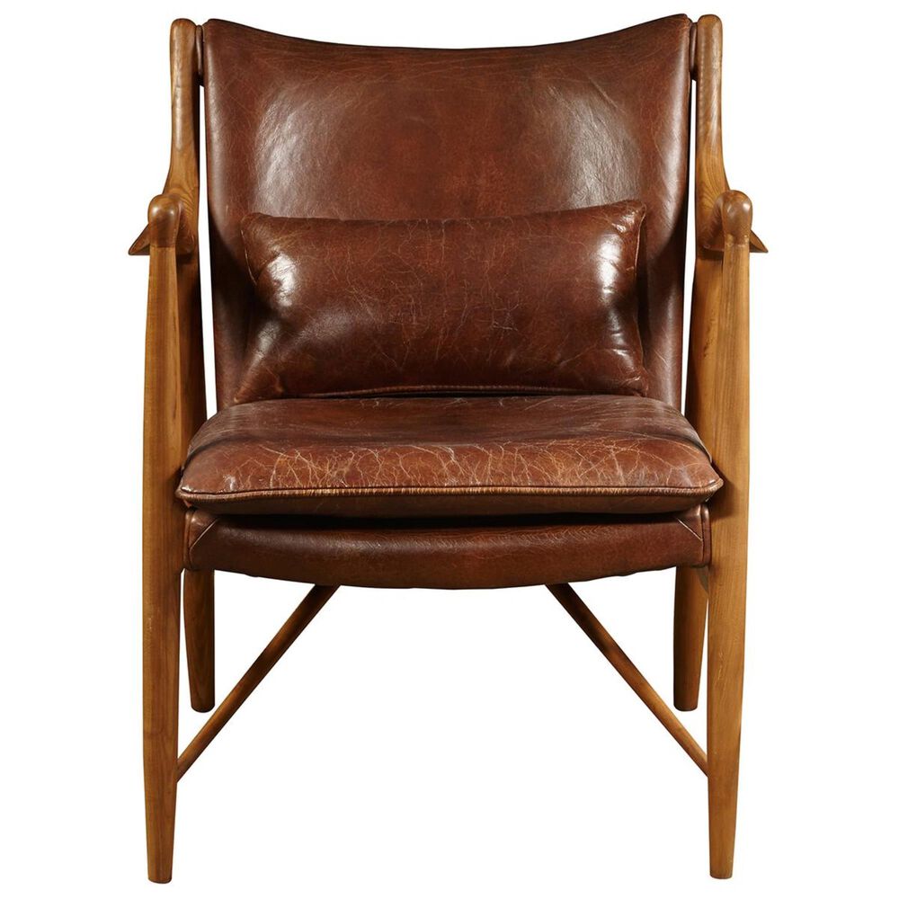 Accentric Approach Accentric Accents Leather Accent Chair in Brown, , large
