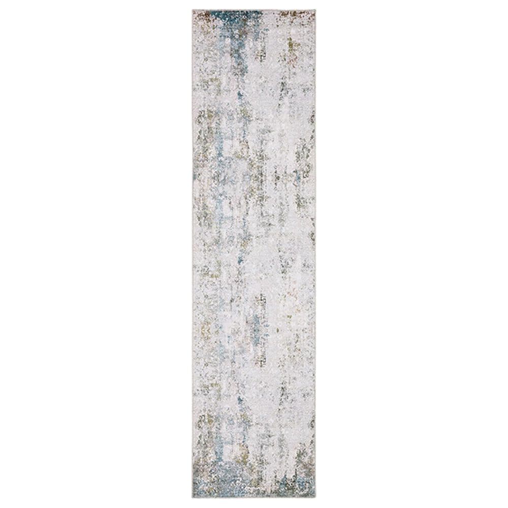Oriental Weavers Malibu 2" x 8" Ivory and Blue Runner, , large