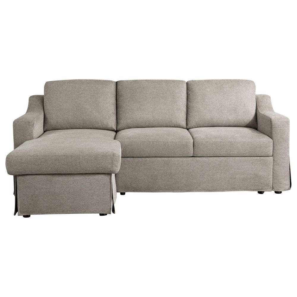 Lifestyle Solutions Haddington Stationary Convertible Sleeper Sofa with Chaise in Flax, , large