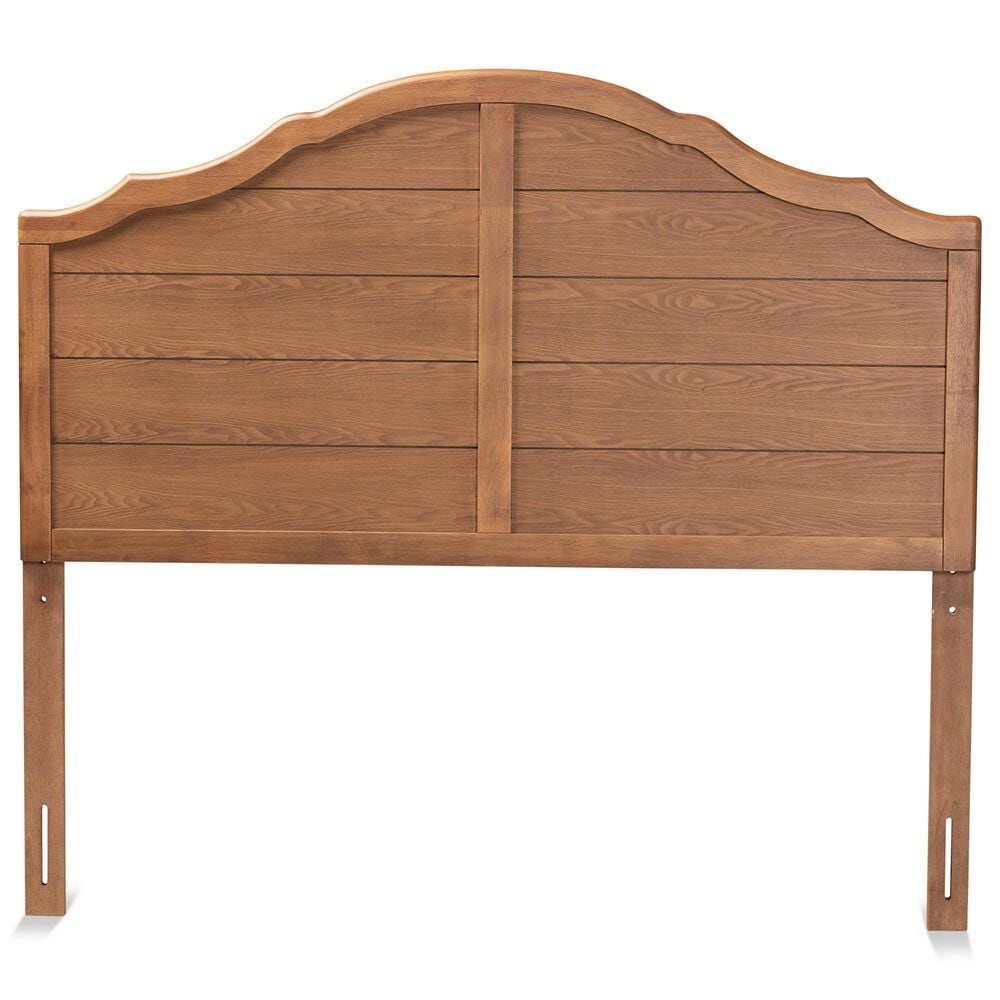 Baxton Studio Clive Full Panel Headboard in Ash Walnut, , large