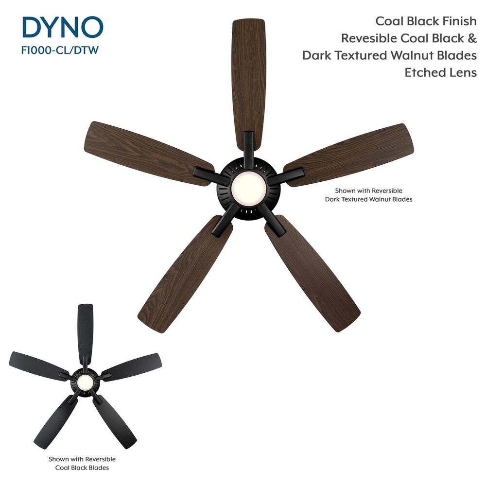 Minka-Aire Dyno 52" Ceiling Fan with Dark Walnut Blades in Coal, , large