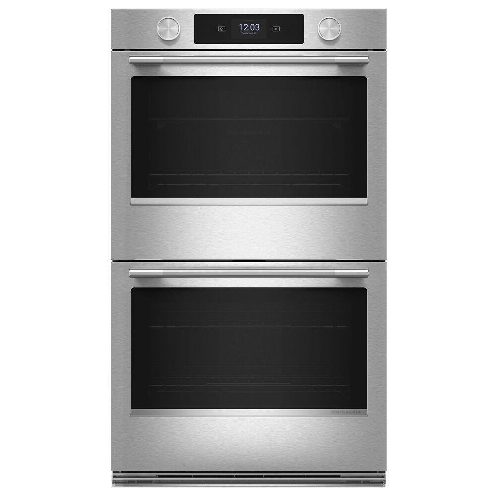 KitchenAid 2-Piece Kitchen Package with PrintShield Stainless Steel 30" Smart Double Wall Oven and Black 30" Induction Cooktop, , large