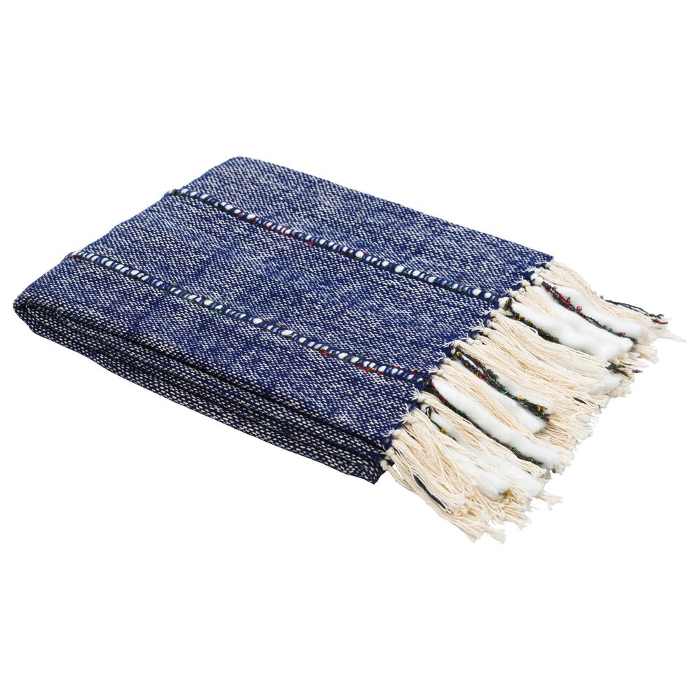 Surya Galway 50" x 60" Throw in Navy, Cream, White and Black, , large