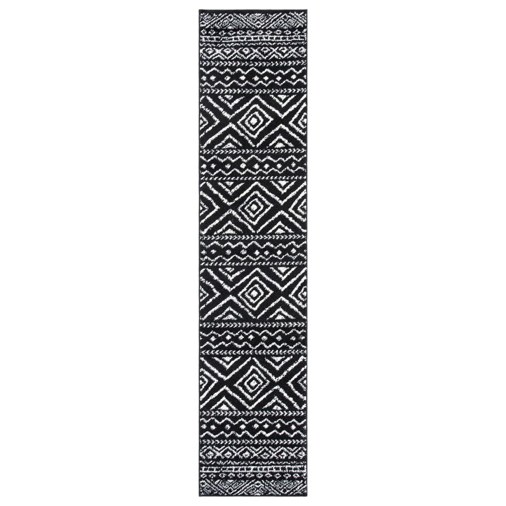 Safavieh Tulum Traditional 2" x 9" Black and Ivory Runner, , large