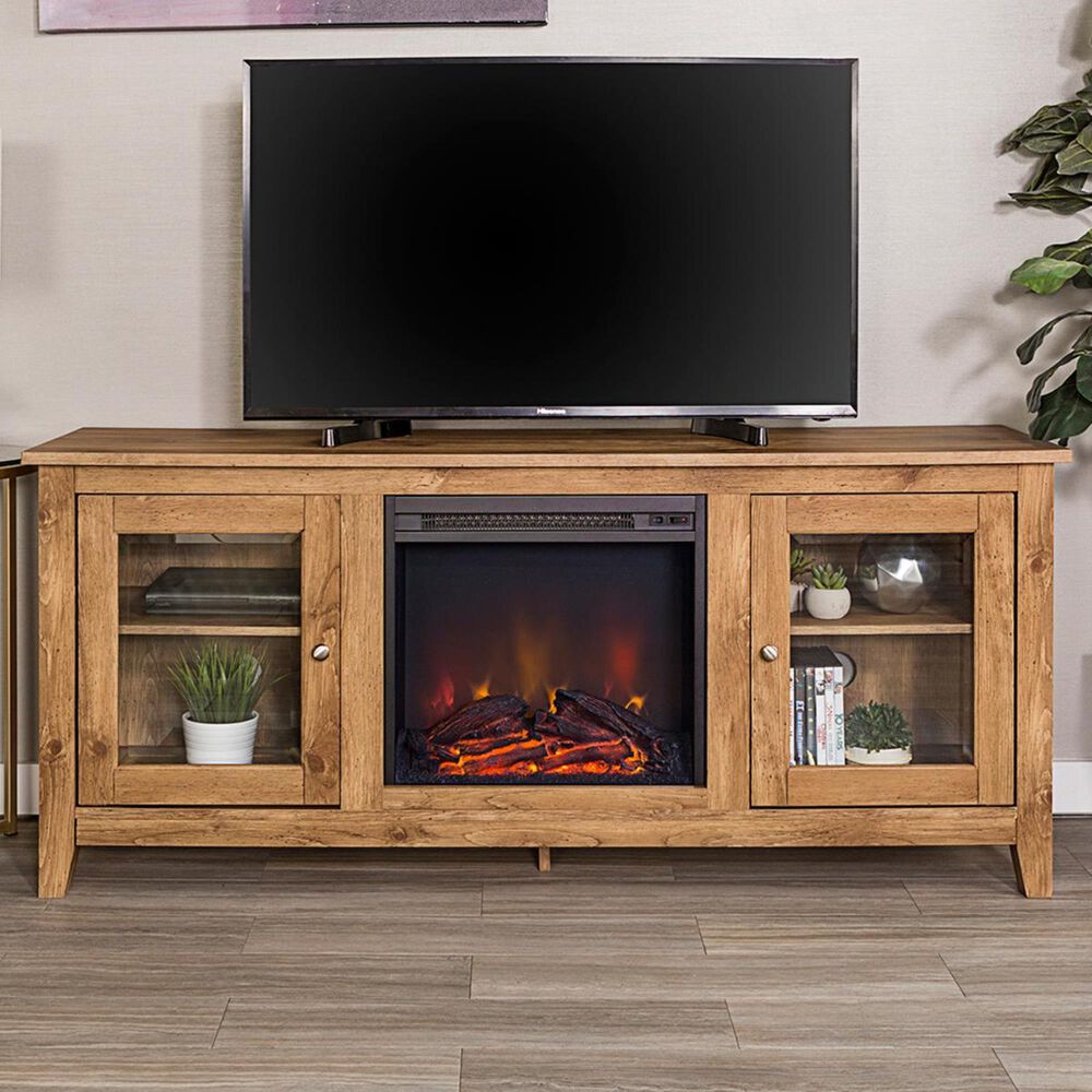 Walker Edison 58" Electric Fireplace TV Stand in Barnwood Nebraska