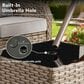 HOMLUX Outdoor Wicker Square Coffee Table with Umbrella Hole in Brown, , large