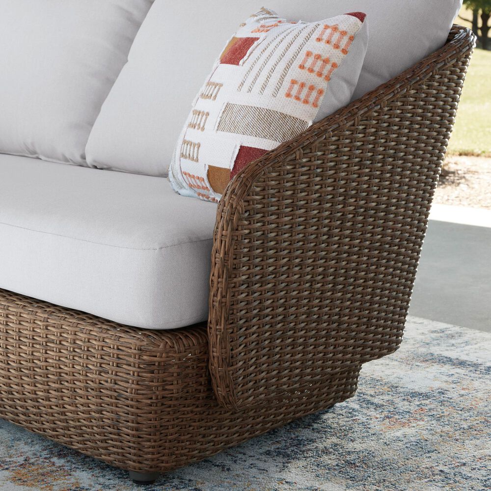 Ashley Double Point 3-Piece Patio Conversation Set in Beige, , large