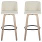 LumiSource Toriano Swivel Bar Stool with Cream Fabric Upholstery in Whitewashed and Black (Set of 2), , large
