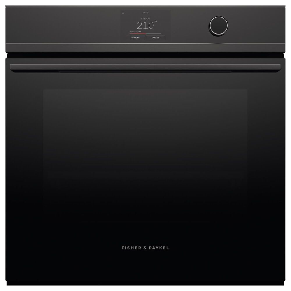 Fisher and Paykel 24" Electric Single Wall Steam Oven with Dial in Black, , large