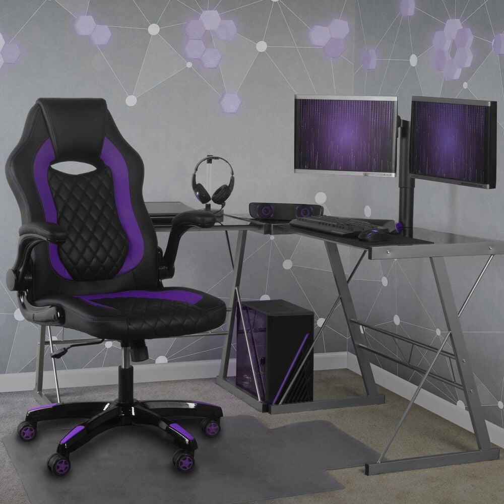 Regency Global Sourcing AON Archeus Ergonomic Gaming Chair in Black and Purple, , large