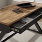 Ashley Wildenauer 3-Piece L-Shape Desk with Bookcase Set in Brown and Black, , large