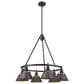 Golden Lighting Orwell 6-Light Chandelier with Rubbed Bronze Shade in Matte Black, , large