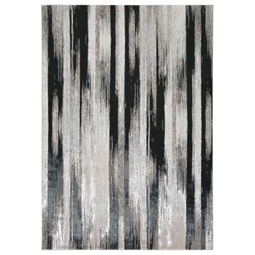 Feizy Rugs Micah 6"7" x 9"6" Black and Silver Area Rug, , large