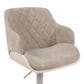 Armen Living Toby Adjustable Swivel Bar Height Stool with Vintage Taupe Upholstery in Ivory, , large