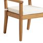 Linon Home Decor Carenen Patio Arm Chair with Antique White Cushion in Natural, , large