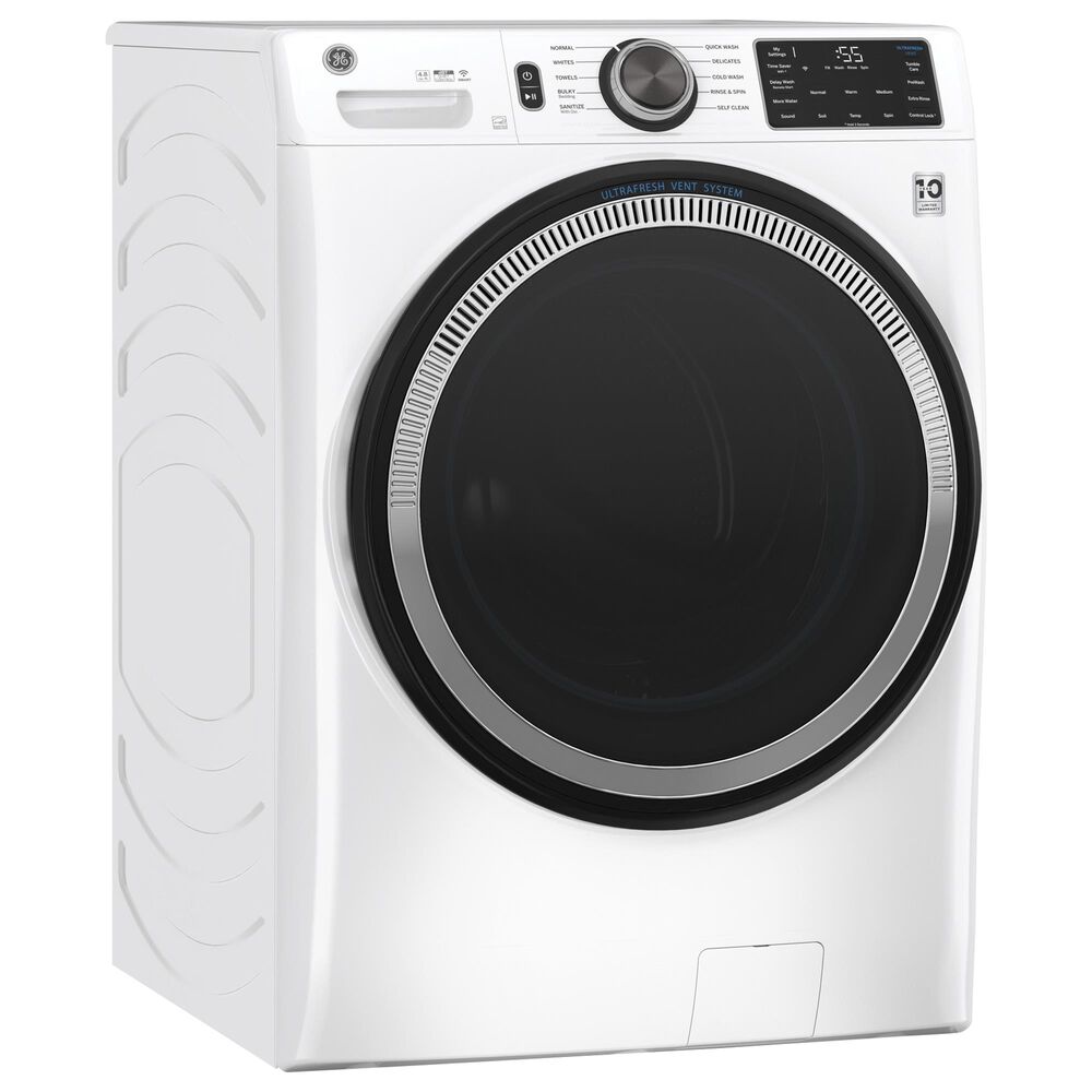 GE Appliances 4.8 Cu. Ft. Front Load Washer and 7.8 Cu. Ft. Electric Dryer Laundry Pair in White, , large