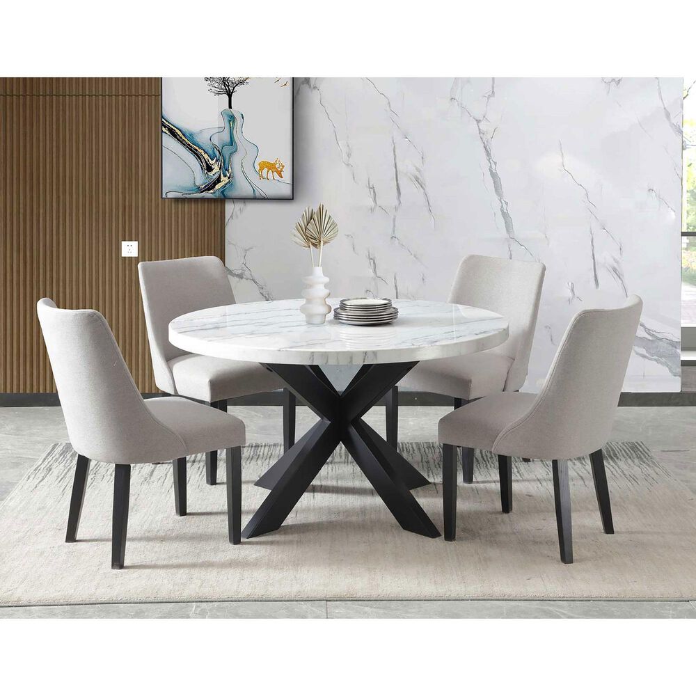 Steve Silver Xena Dining Table in White and Ebony - Table Only, , large
