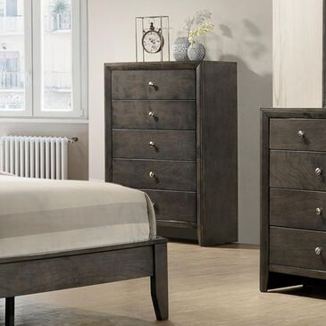 Claremont Evan 5 Drawer Chest in Dark Grey, , large