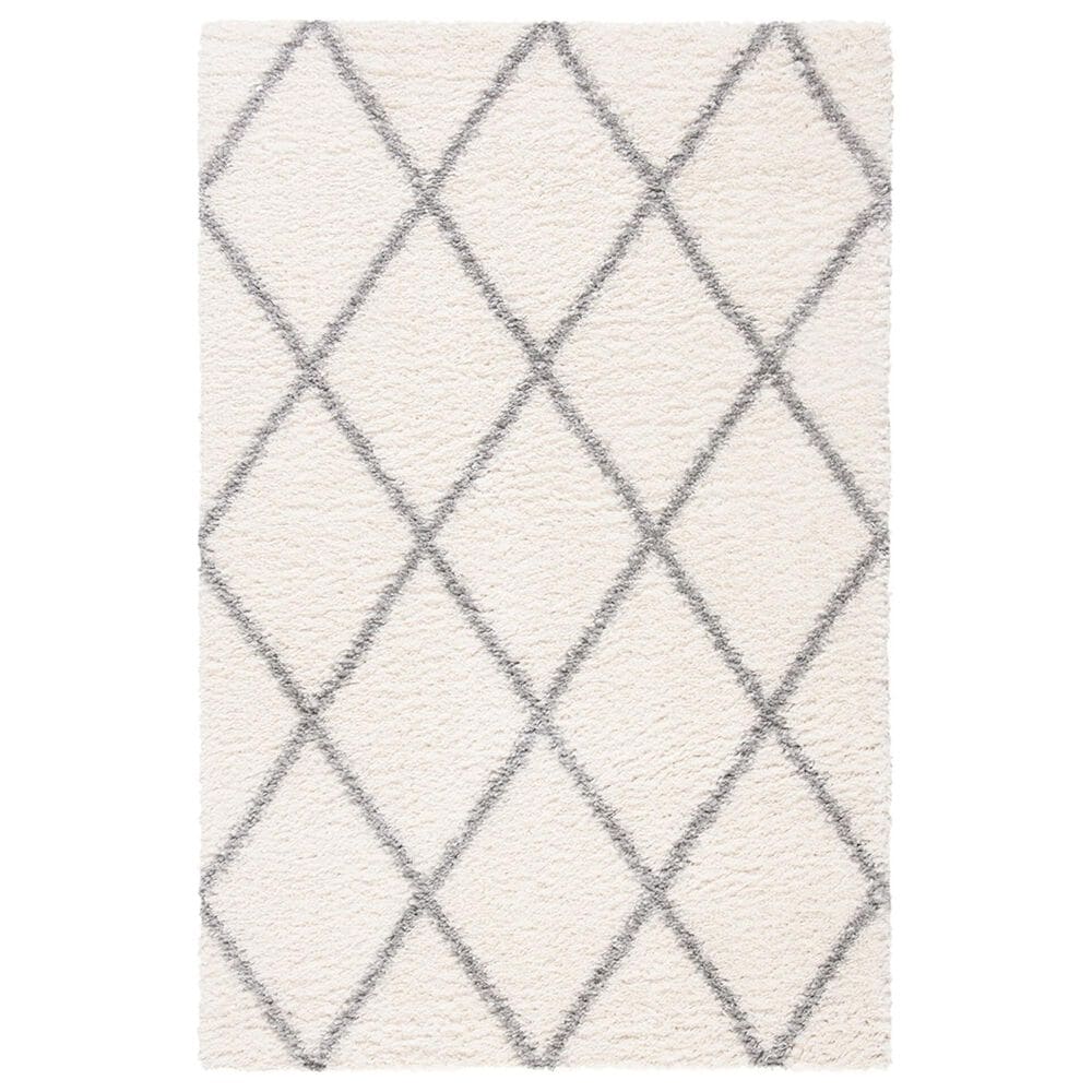 Safavieh Parma Shag PMA515A 3" x 5" Cream and Grey Area Rug, , large