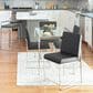 Lumisource Fuji Side Chair with Black Faux Leather Cushion in Brushed Stainless Steel (Set of 2), , large
