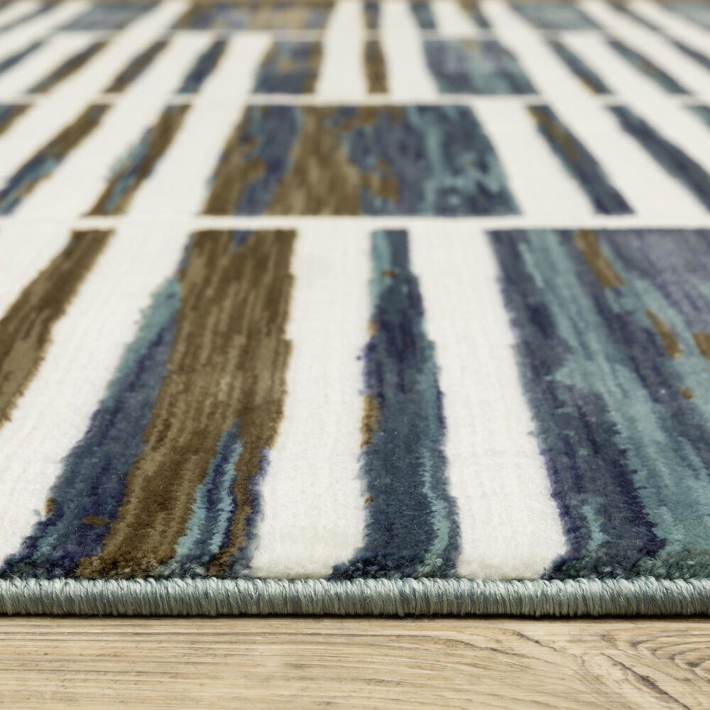 Oriental Weavers Reed RE05A 7&#39;10&quot; x 10&#39;10&quot; Ivory and Blue Area Rug, , large