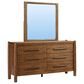 Riverside Furniture Henderson Rustic 6 Drawer Dresser and Mirror in Toasted Pecan, , large