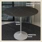 Leisuremod LeisureMod Verve Collection Modern Bar Height Table White Base with 48 Round Black Marbelized Sintered Stone Top, , large