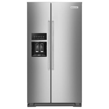 KitchenAid 19.9 Cu. Ft. Counter-Depth Side-by-Side Refrigerator in Stainless Steel, , large