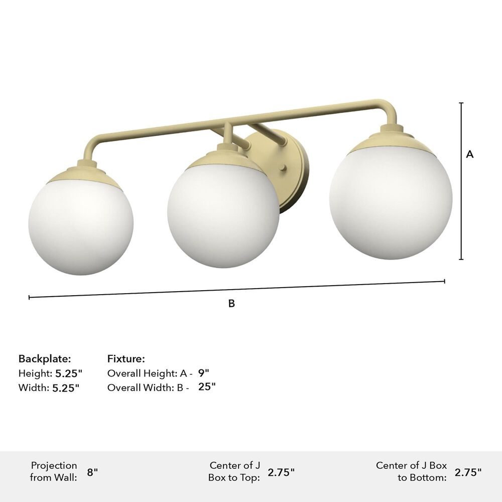 Hunter Hepburn 3-Light Vanity in Painted Modern Brass, , large