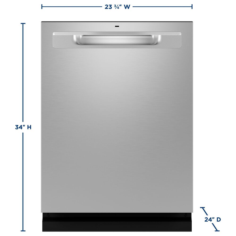 GE Appliances 4-Piece Kitchen Package with 27 Cu. Ft. French Door Refrigerator and 5.3 Cu. Ft. Freestanding Electric Range in Stainless Steel and Black, , large