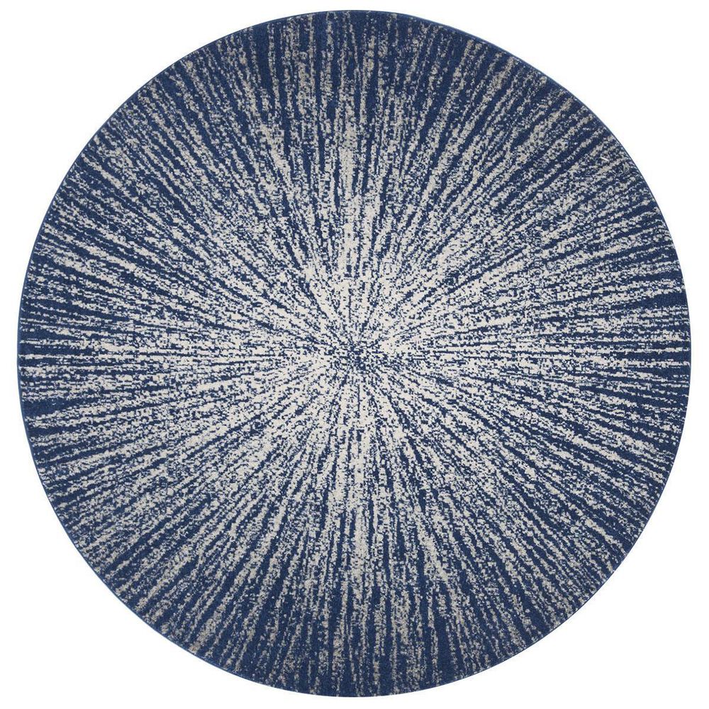 Safavieh Evoke EVK228N 4" Round Navy and Ivory Area Rug, , large