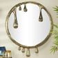 Maple and Jade Metal Abstract Drip Wall Mirror with Melting Designed Frame in Gold, , large