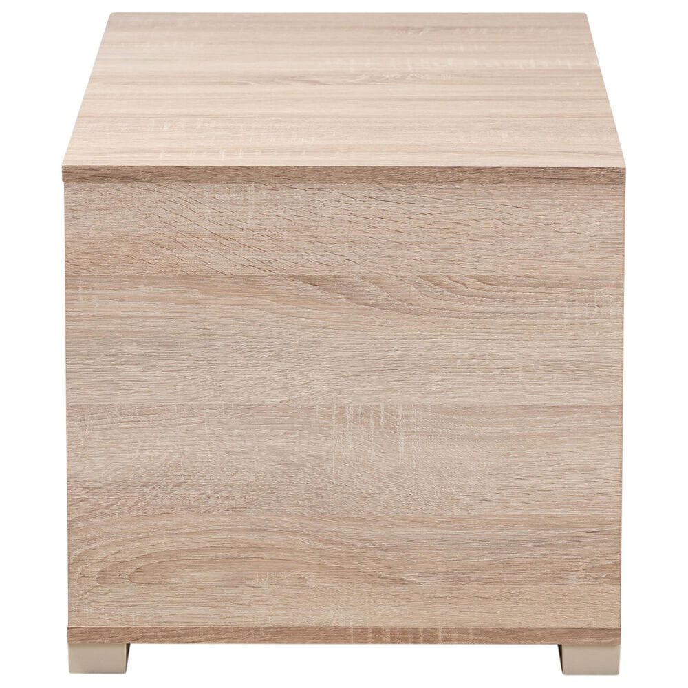 Baxton Studio Jasper 2-Door Cat Litter Box Cover House in Oak, , large