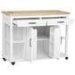 HOMLUX 47" Kitchen Island with Extendable Dining Table in White, , large