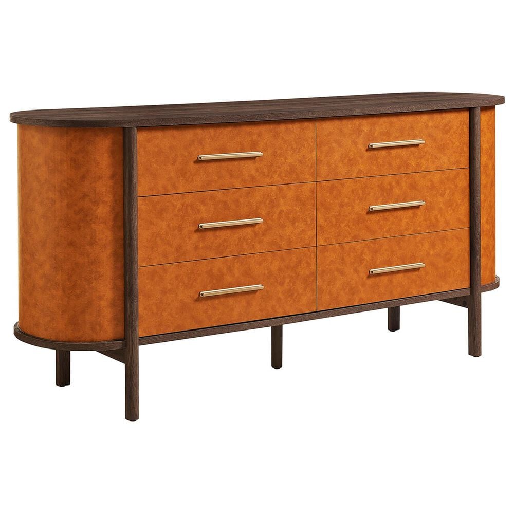 Modway Coralie 6-Drawer Dresser in Walnut Tan, , large