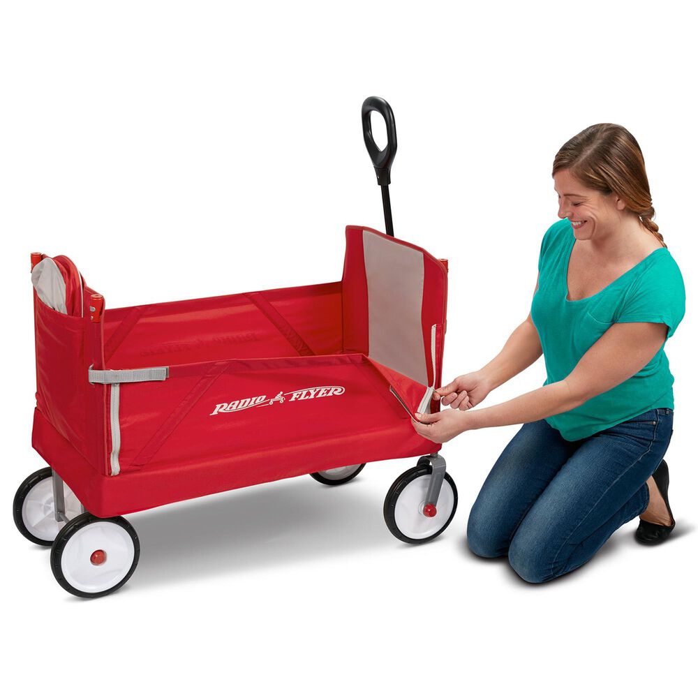 Radio Flyer 3-In-1 Folding Wagon with Canopy in Red, , large