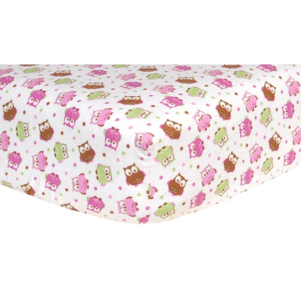 Trend Lab LLC Owl Deluxe Flannel Fitted Crib Sheet, , large