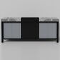 Lexora Home Zilara 80" Double Bathroom Vanity in Black and Grey with 11 cm Castle Grey Marble Top and Rectangular Sinks, , large