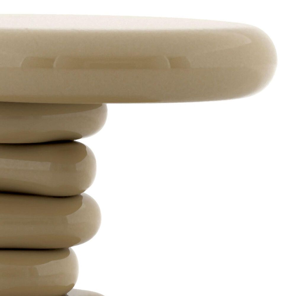 Furniture of America Rene Glossy End Table in Light Brown, , large