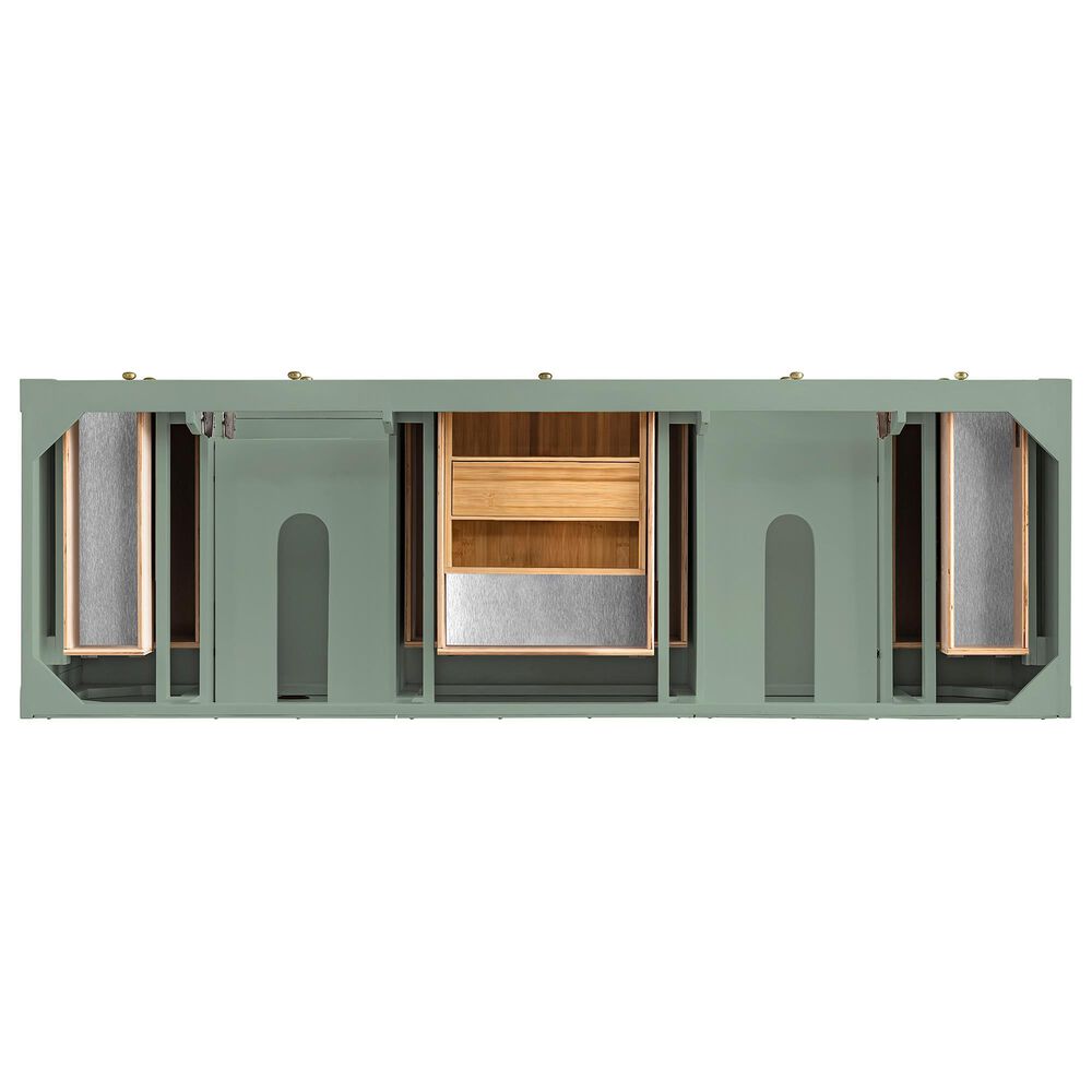 James Martin Vanities Breckenridge 72" Double Bathroom Vanity in Smokey Celadon with 3 cm Eternal Jasmine Pearl Silestone Top, Rectangular Sinks and FreePower Wireless Charger, , large