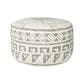 Teak Interiors 28" Round Kilim Pouf in Grey, Cream and Green, , large