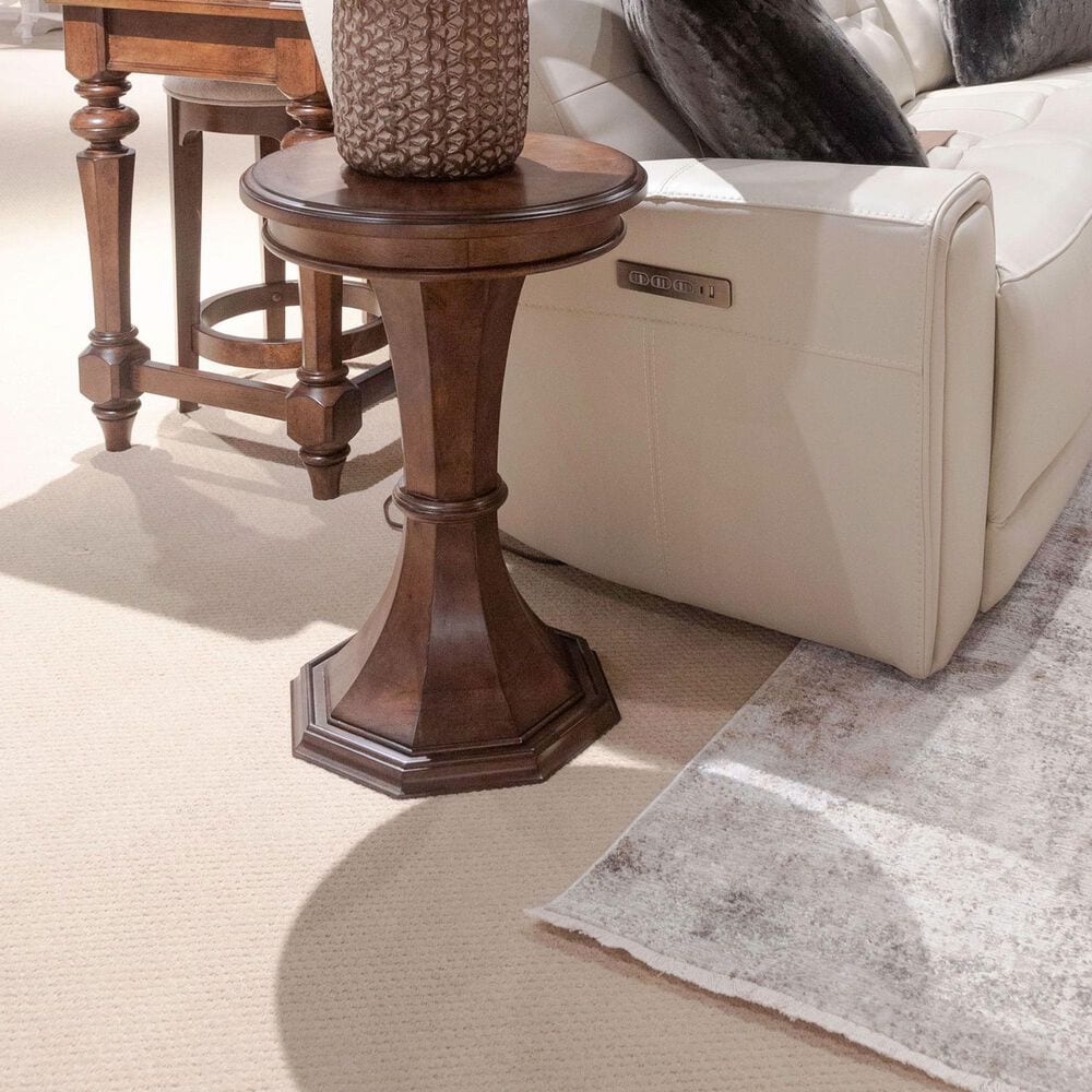 Belle Furnishings Arden Road Round Chairside Table in Satin Cherry, , large