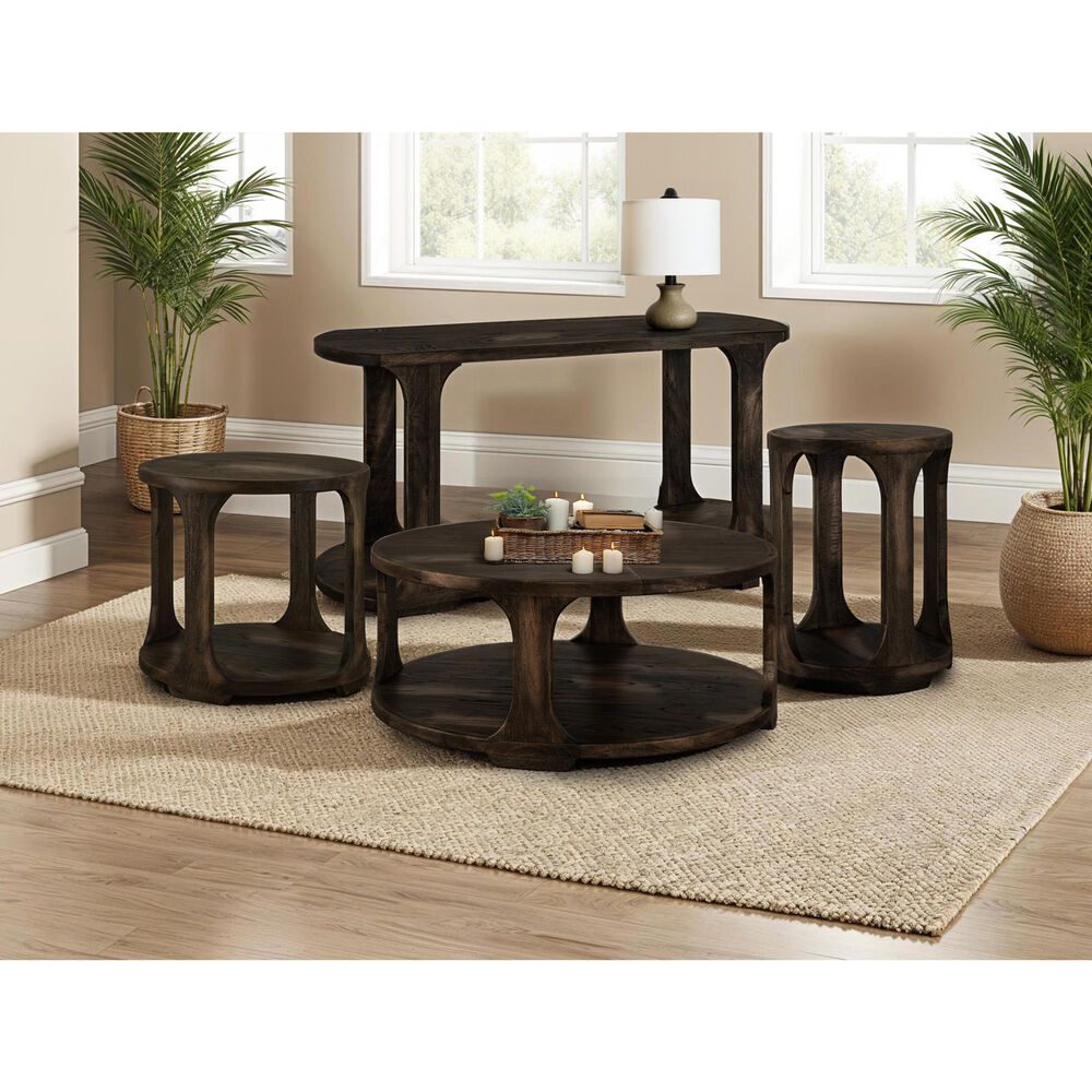 Fallridge Balam 1-Shelf Sofa Table in Stained Dark, , large