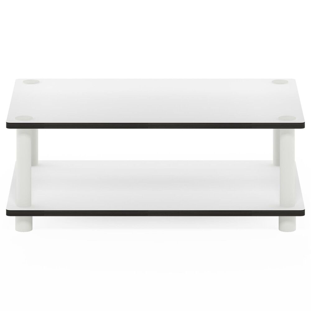 HOMLUX 2-Tier Turn-N-Tube Coffee Table in White, , large