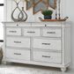 Ashley Kanwyn 9 Drawer Dresser in Distressed Whitewash, , large