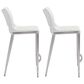 Zuo Modern Ace Counter Chair in White/Silver (Set of 2), , large