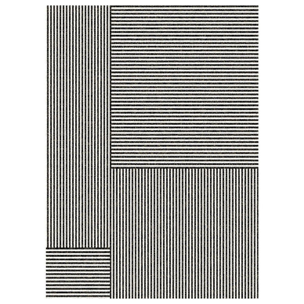 Balta Rugs Parnell Striped 7"10" x 10" Charcoal Area Rug, , large